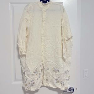 Eskandar Sloped-Shoulder Wide A-Line Shirt